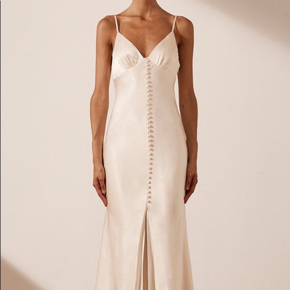 NWT Shona Joy La Lune Bias Slip Dress Cream